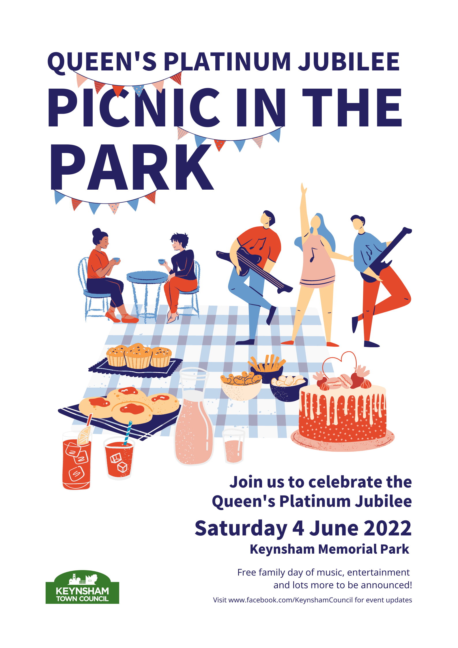 Queen's Jubilee Picnic in the Park Keynsham High Street Heritage